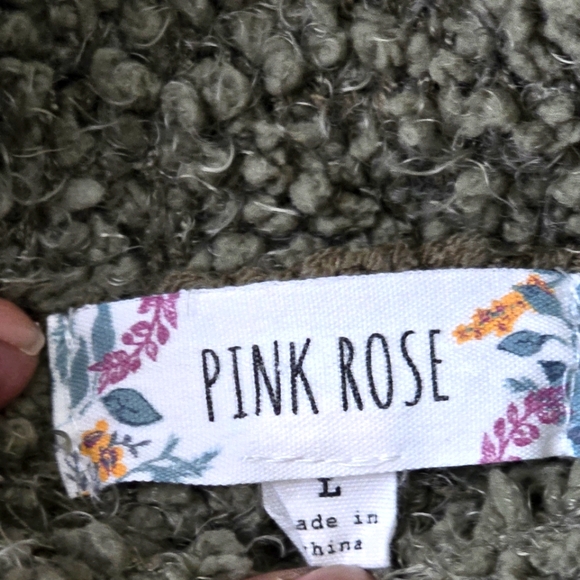 Moss Green Boucle Turtleneck Sweater size L - Picture 6 of 13